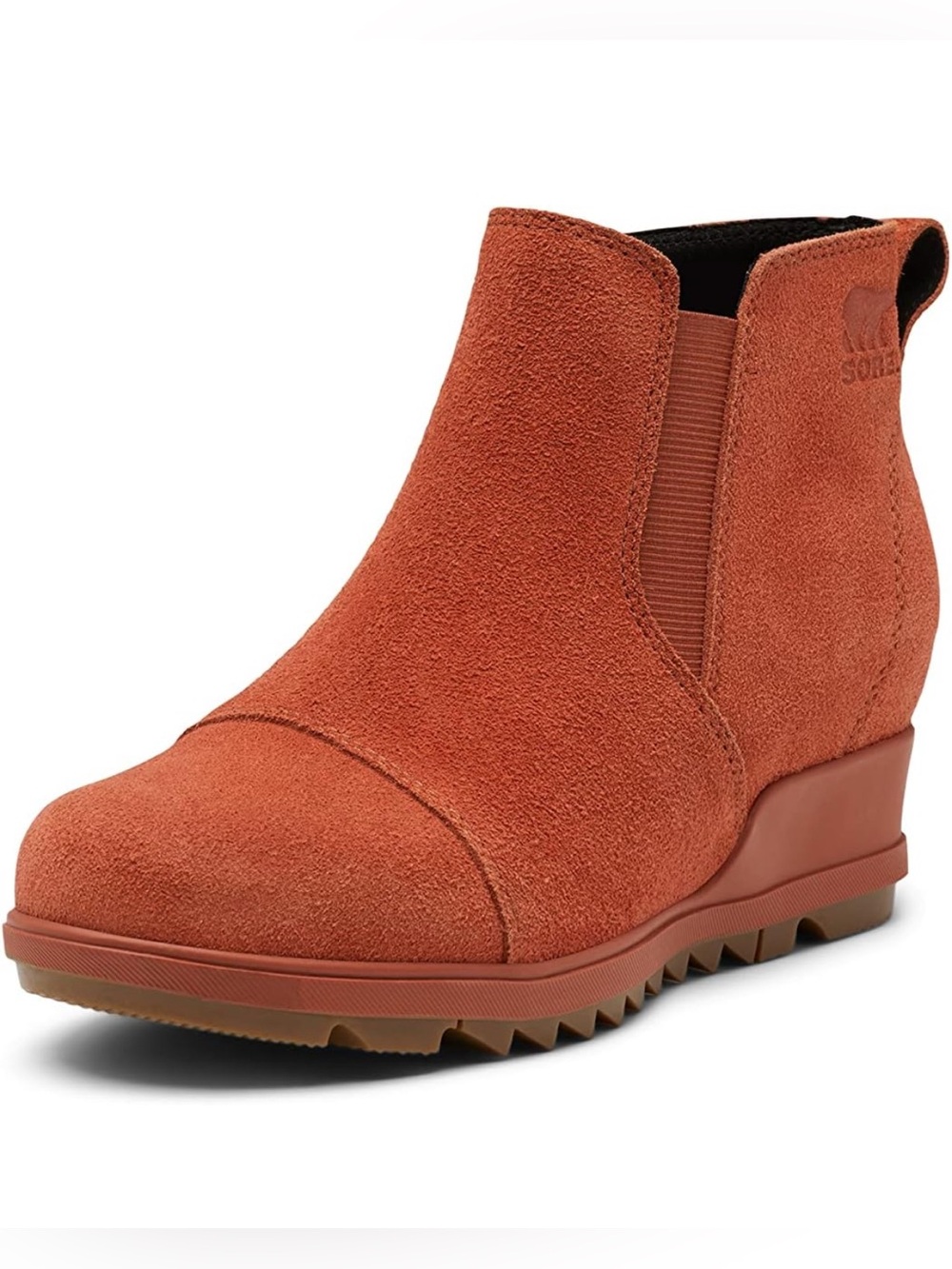 Sorel Women's Evie Pull-On Bootie Waterproof Suede Leather Warp Red Size 9